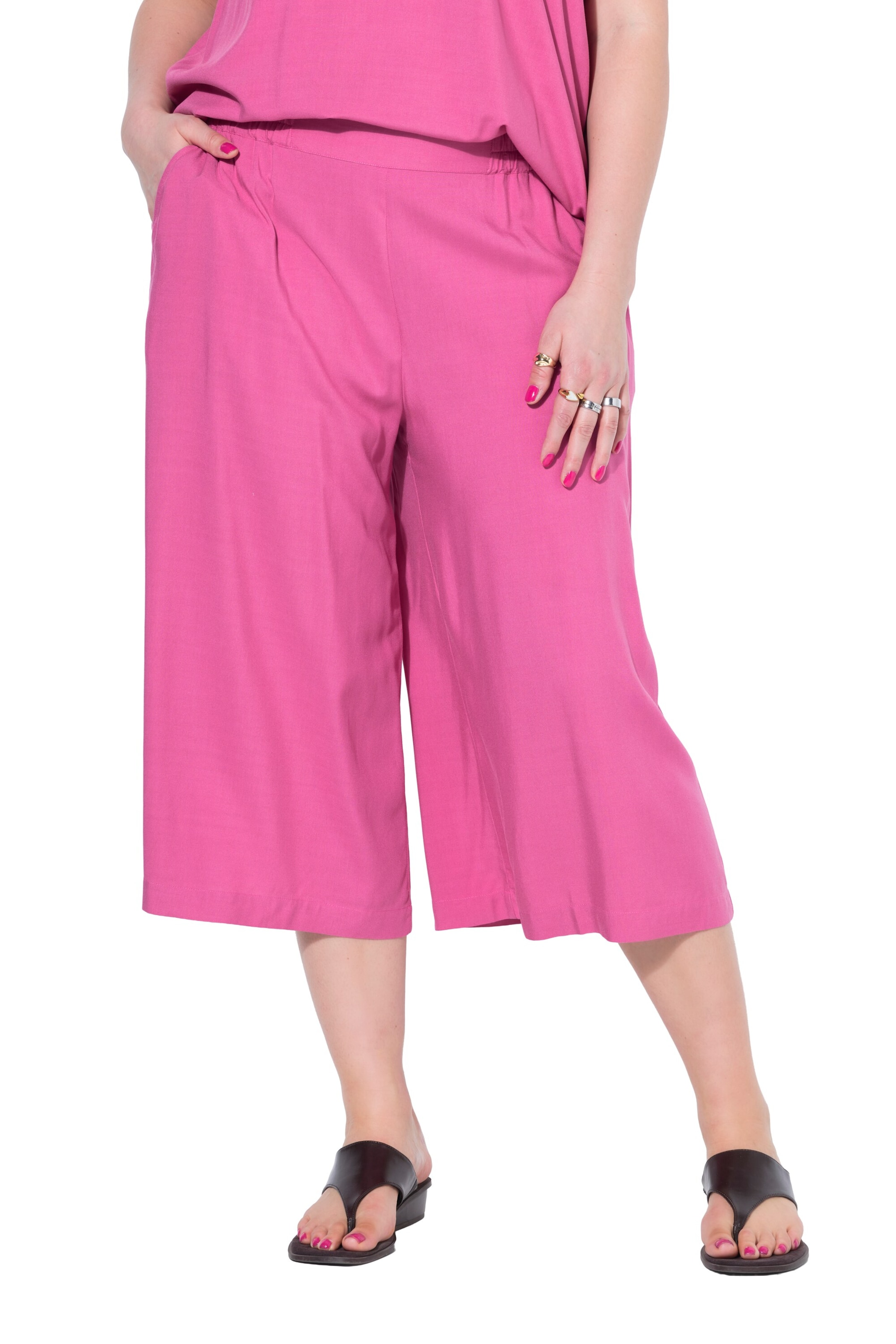 Studio Untold Wide leg Trousers 'Culotte' in Pink: front