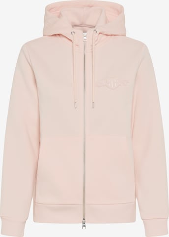GANT Zip-Up Hoodie in Pink: front