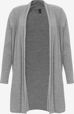 Yoek Knit Cardigan in Grey: front