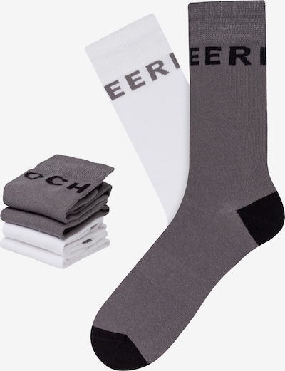 CHEERIO* Chaussettes 'Best Friend' en anthracite / noir / blanc, Vue avec produit