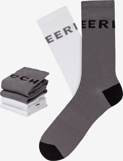 CHEERIO* Sokken 'Best Friend' in de kleur Antraciet / Zwart / Wit, Productweergave