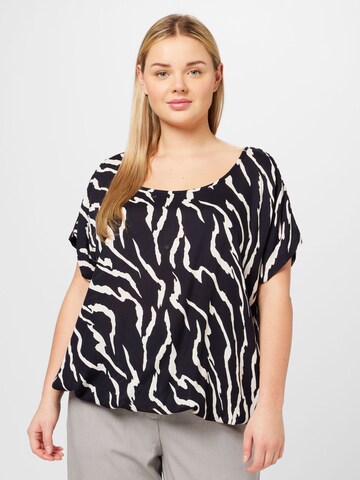 KAFFE CURVE Blouse 'Sonna Stanley' in Zwart: voorkant