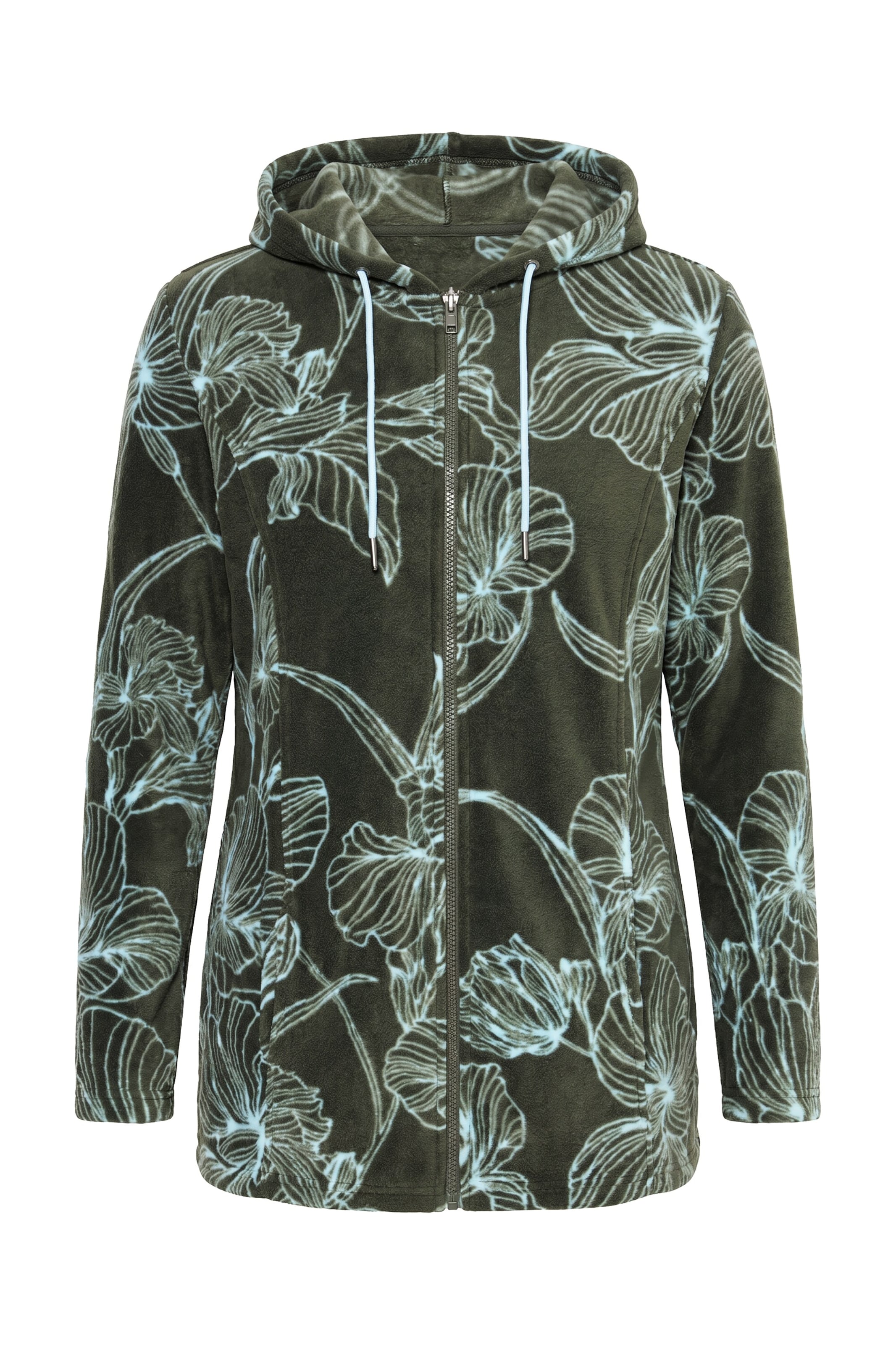 Ulla Popken Sweatjacke in Grün: Vorderseite