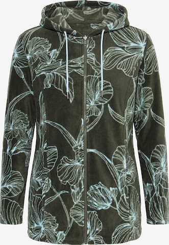 Ulla Popken Sweatjacke in Grün: Vorderseite