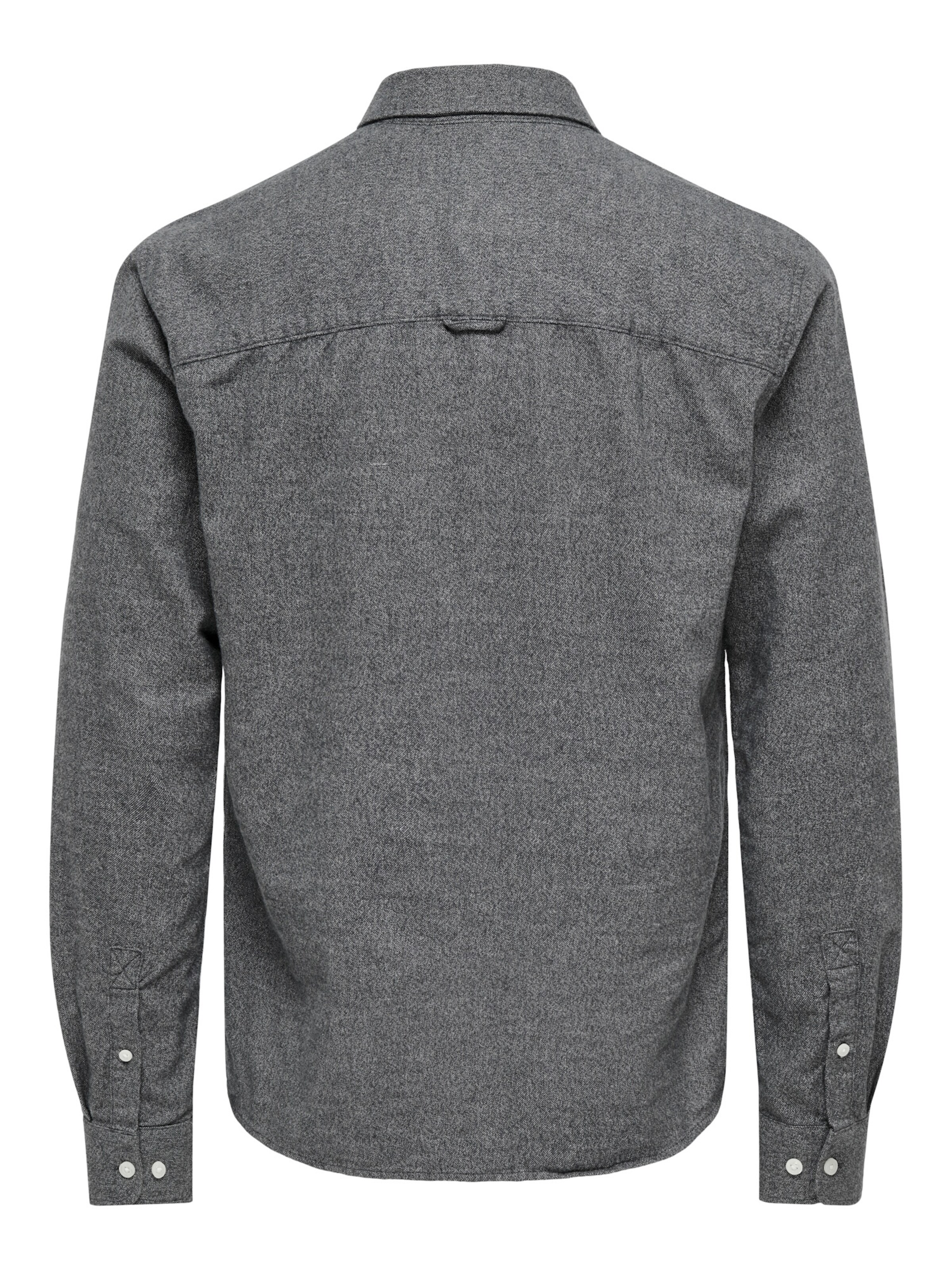 Only & Sons Slim fit Button Up Shirt 'Nikola' in Grey