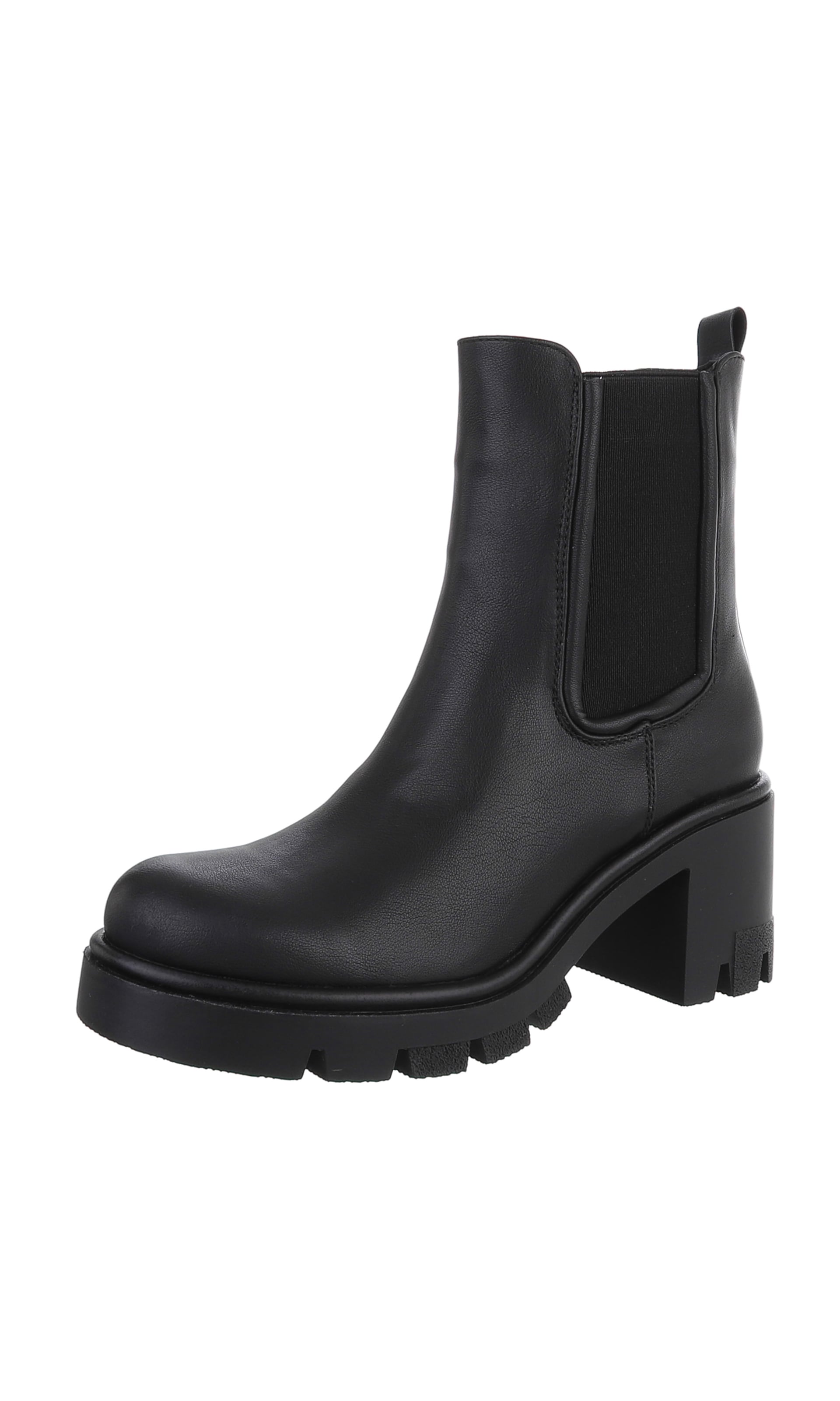 Ital-Design Stiefelette in Schwarz: Vorderseite