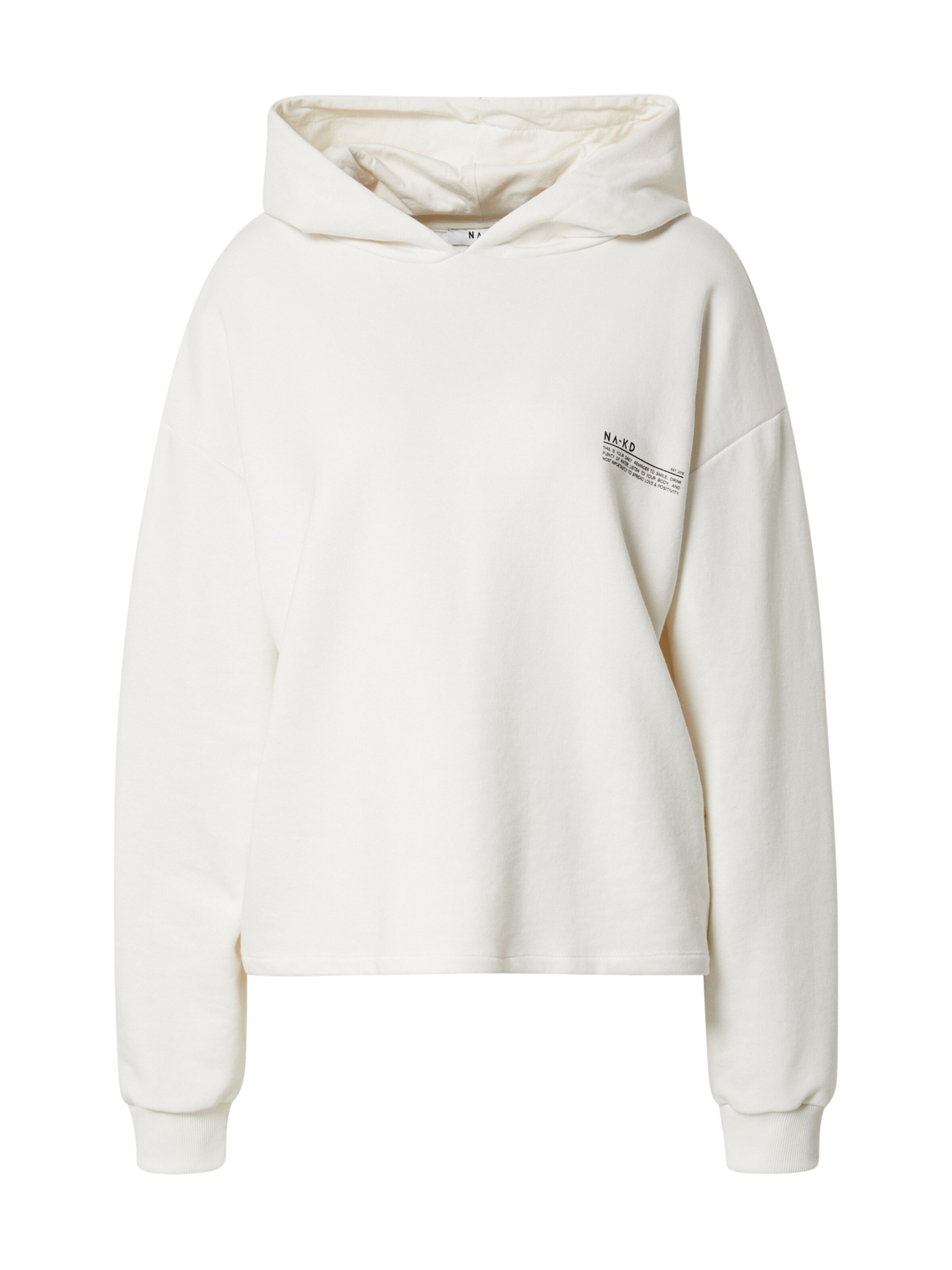 Frauen Sweat NA-KD Sweatshirt 'Reminder' in Creme - PT52154