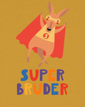 watabout.kids Shirt 'Känguru Superbruder' in Geel