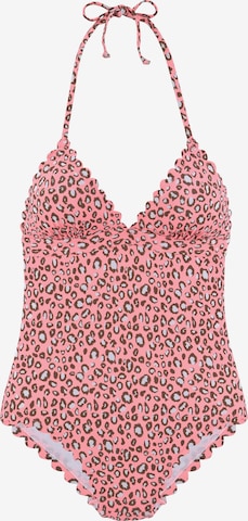 LASCANA Triangle Swimsuit in Pink: front