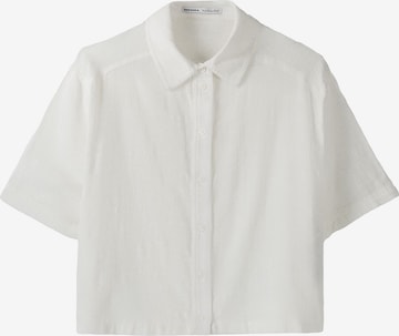 Bershka Blouse in Wit: voorkant