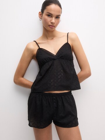Pull&Bear Top w kolorze czarny