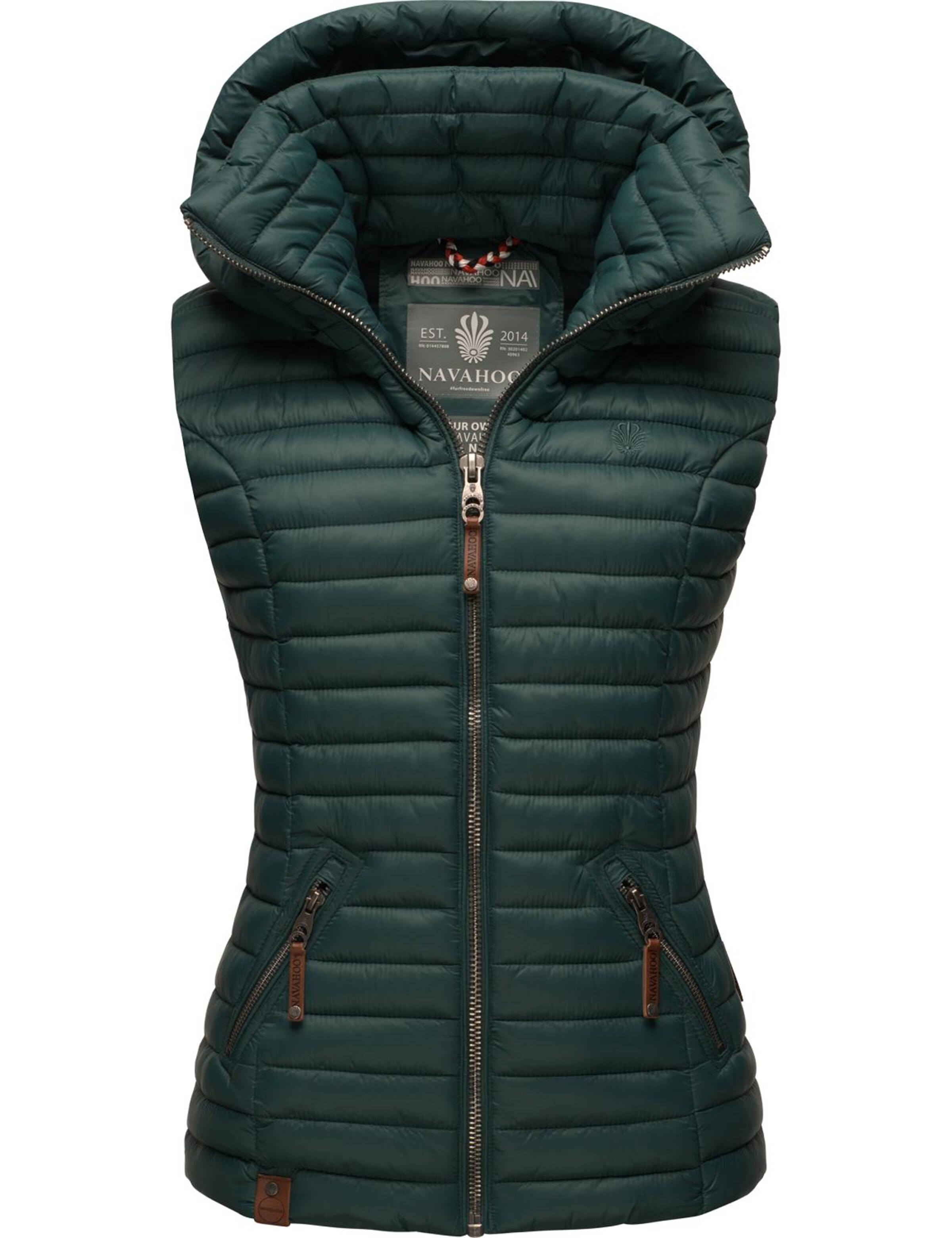 NAVAHOO Weste 'Shadaa' in Grün: Vorderseite