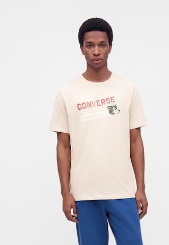 CONVERSE Μπλουζάκι 'FIGHTING BEAR' σε μπεζ: μπροστά