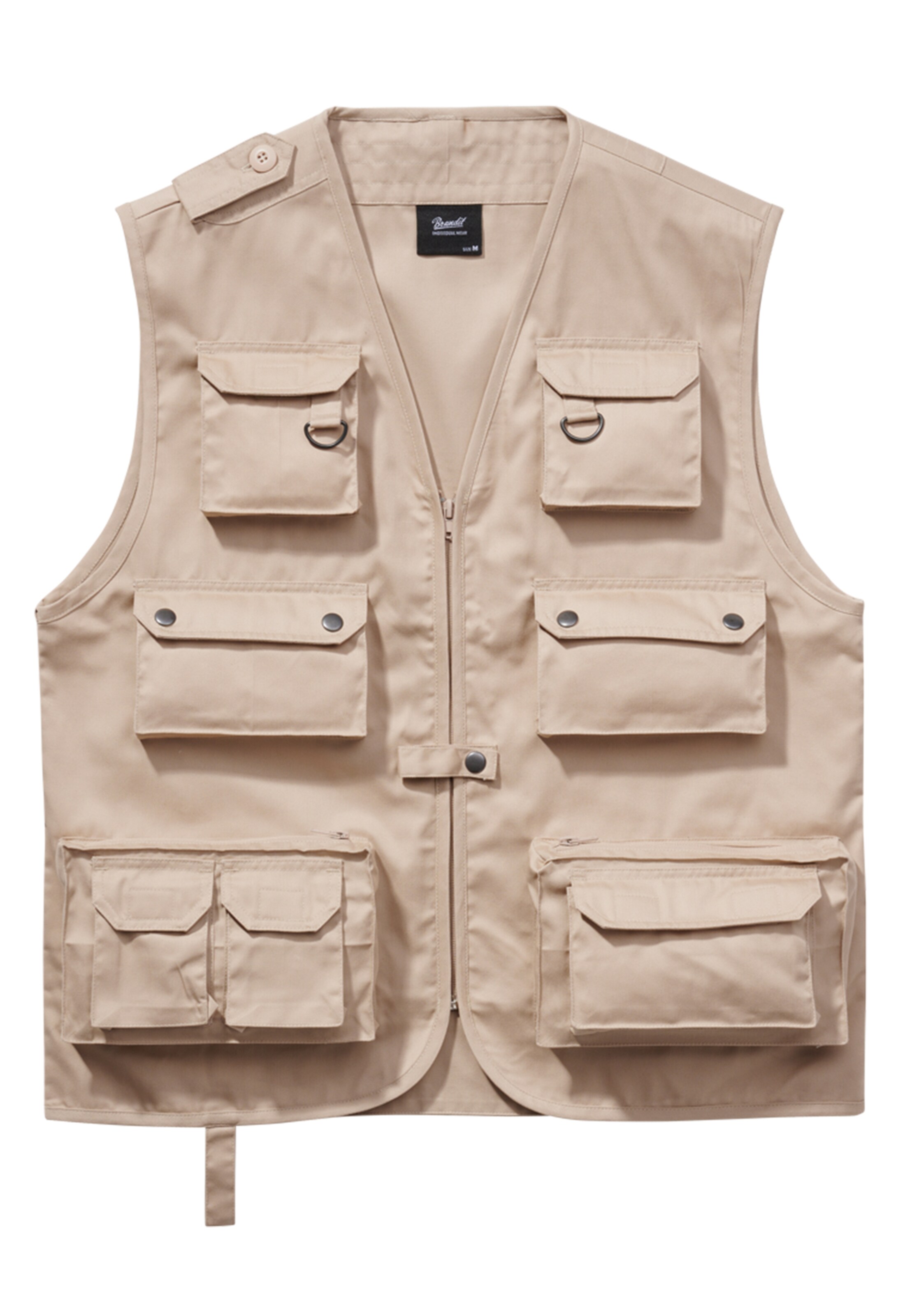Brandit Vest in Beige: front