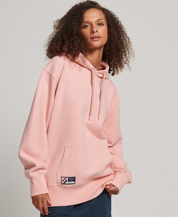 Superdry SUPERDRY Übergroßes Essential Hoodie aus Bio-Baumwolle in Pink: Vorderseite