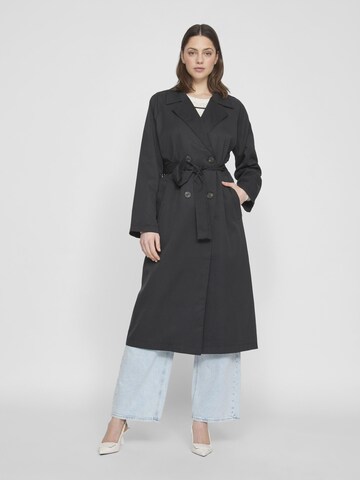 VILA Between-Seasons Coat in Black: front