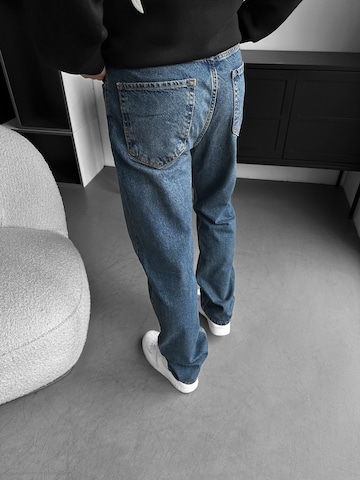 Kleidermafia Baggy Jeans 'Baggy Torn Washed Jeans - Dark Blue' in Blauw