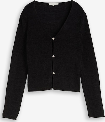 TOM TAILOR DENIM Strickjacke in Schwarz: Vorderseite