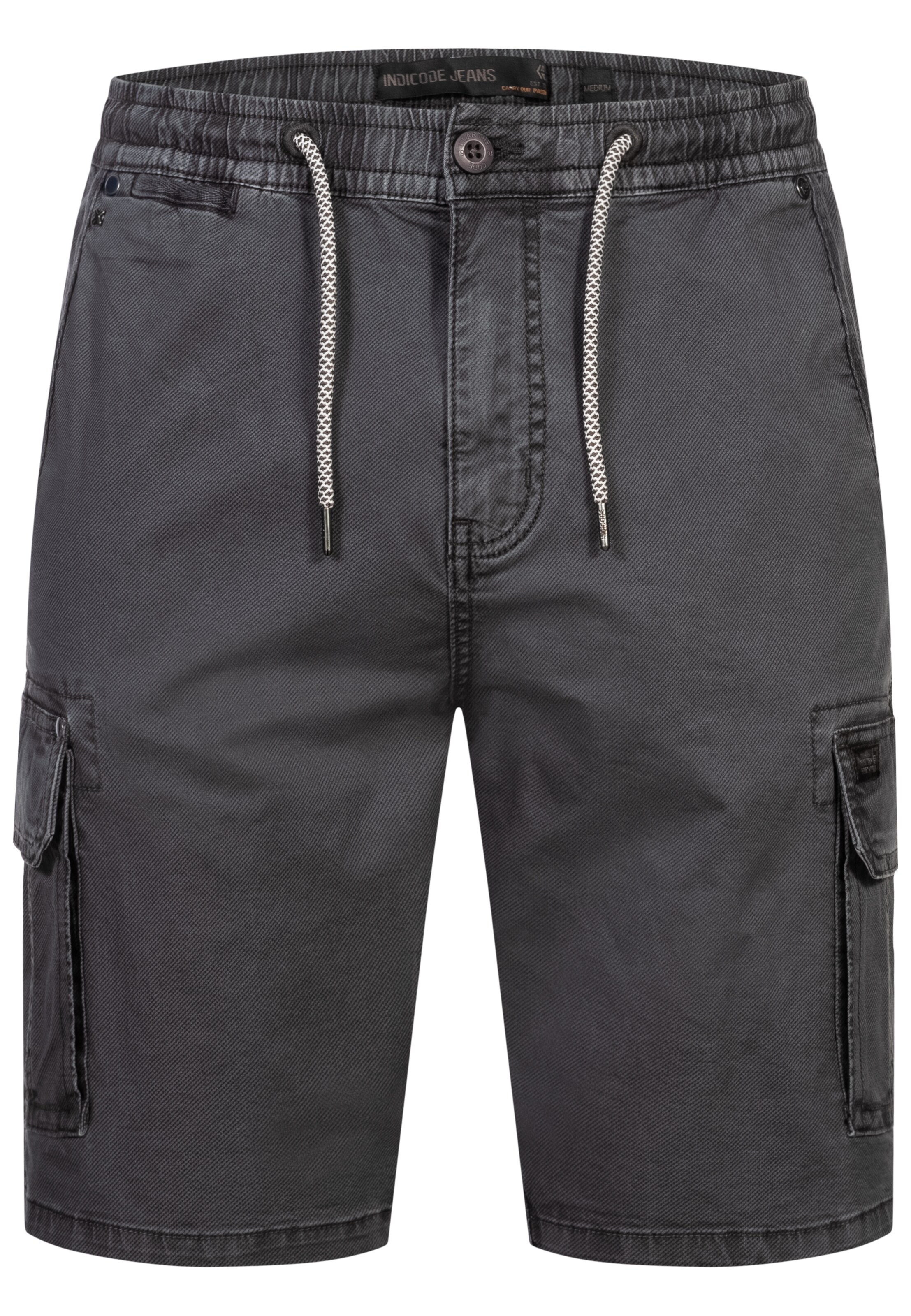 INDICODE JEANS Shorts 'INKews' in Grau: Vorderseite