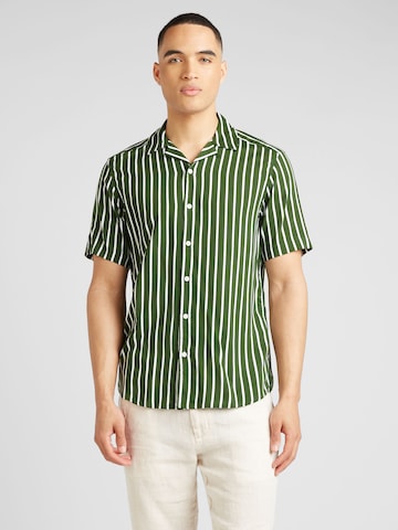Only & Sons Regular fit Button Up Shirt 'WAYNE' in Green: front