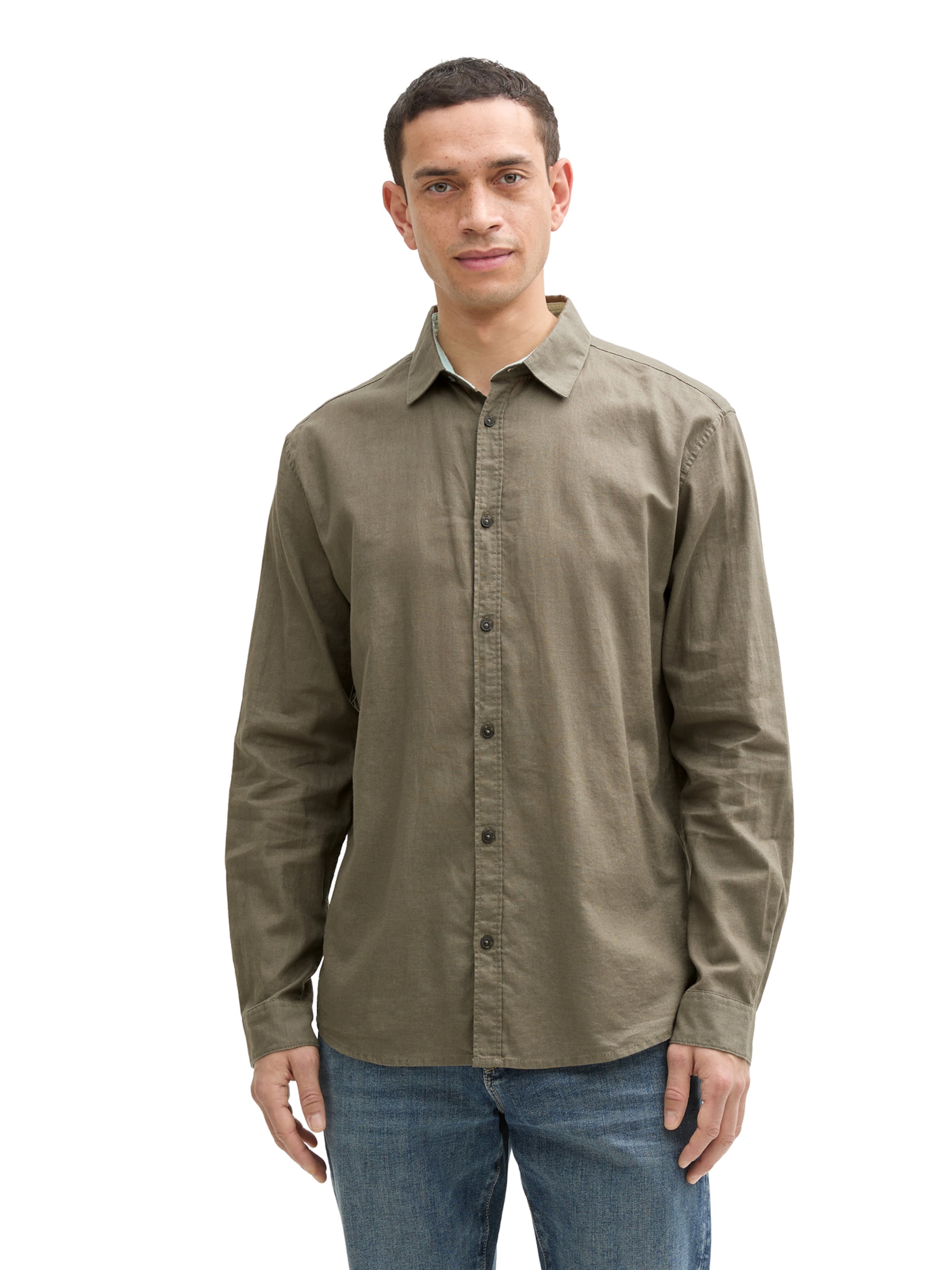 TOM TAILOR Regular fit Overhemd in Groen: voorkant