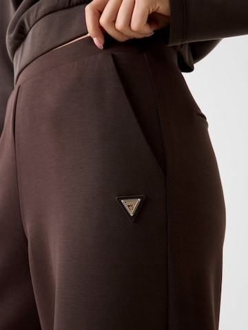 GUESS Wide Leg Hose 'Olympe' in Braun