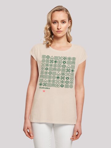 T-shirt F4NT4STIC en beige : devant
