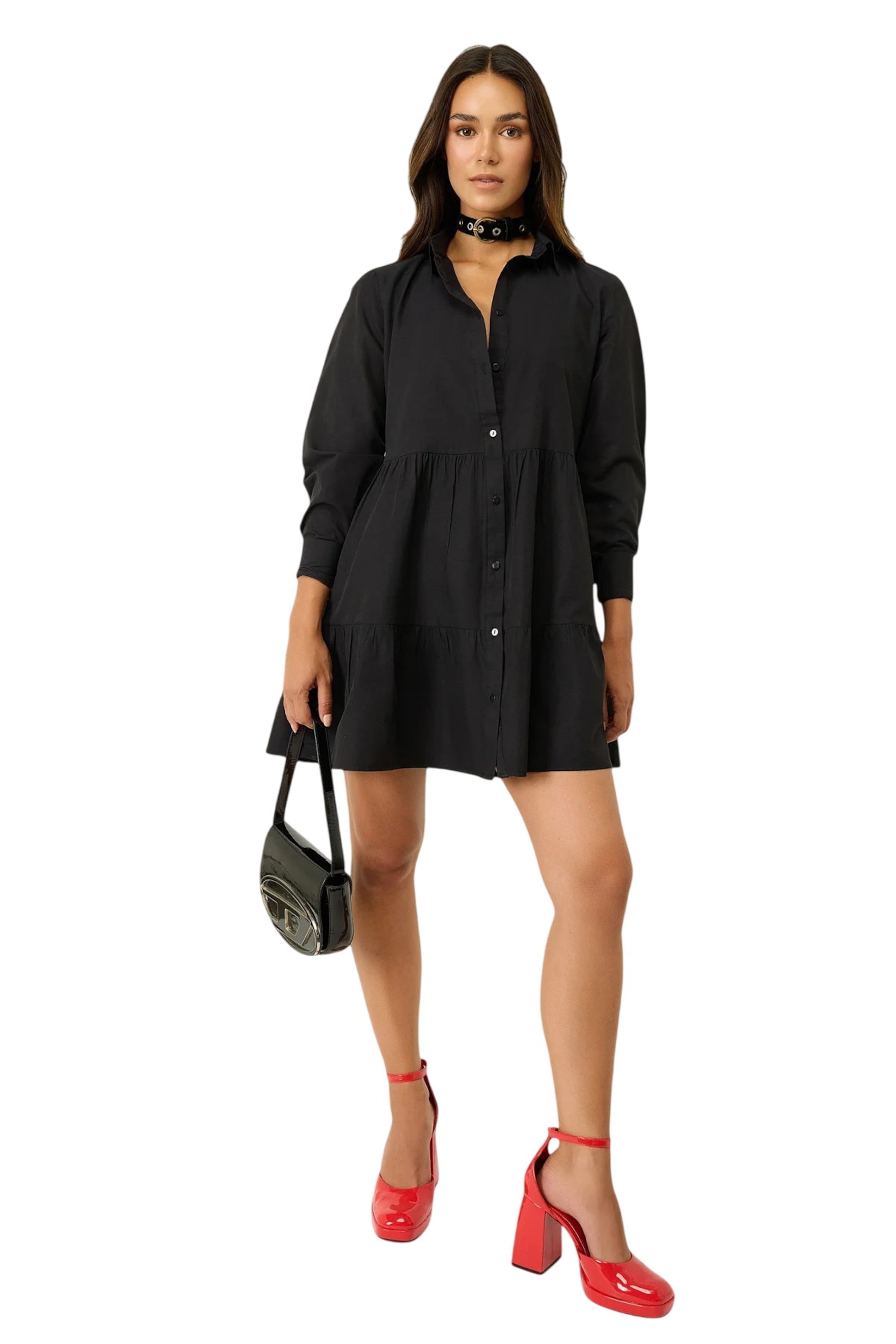 No Matter What Shirt Dress in Black