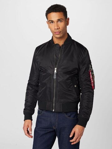ALPHA INDUSTRIES Демисезонная куртка в Черный: спереди