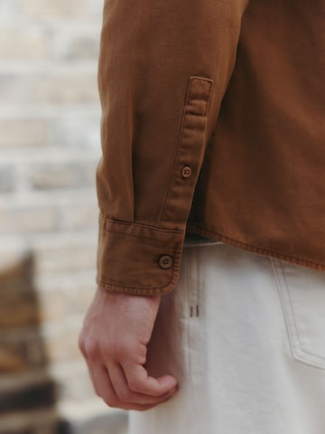 Next Regular fit Button Up Shirt in Brown