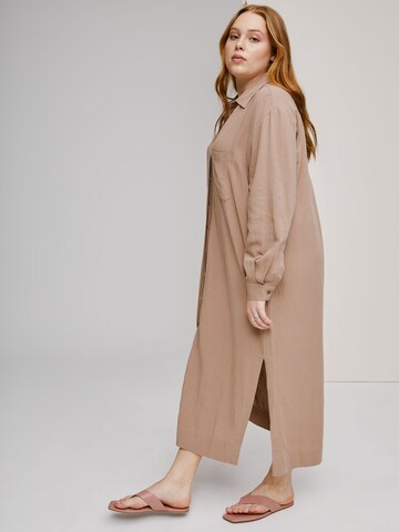 A LOT LESS Shirt dress 'Valeria' in Brown