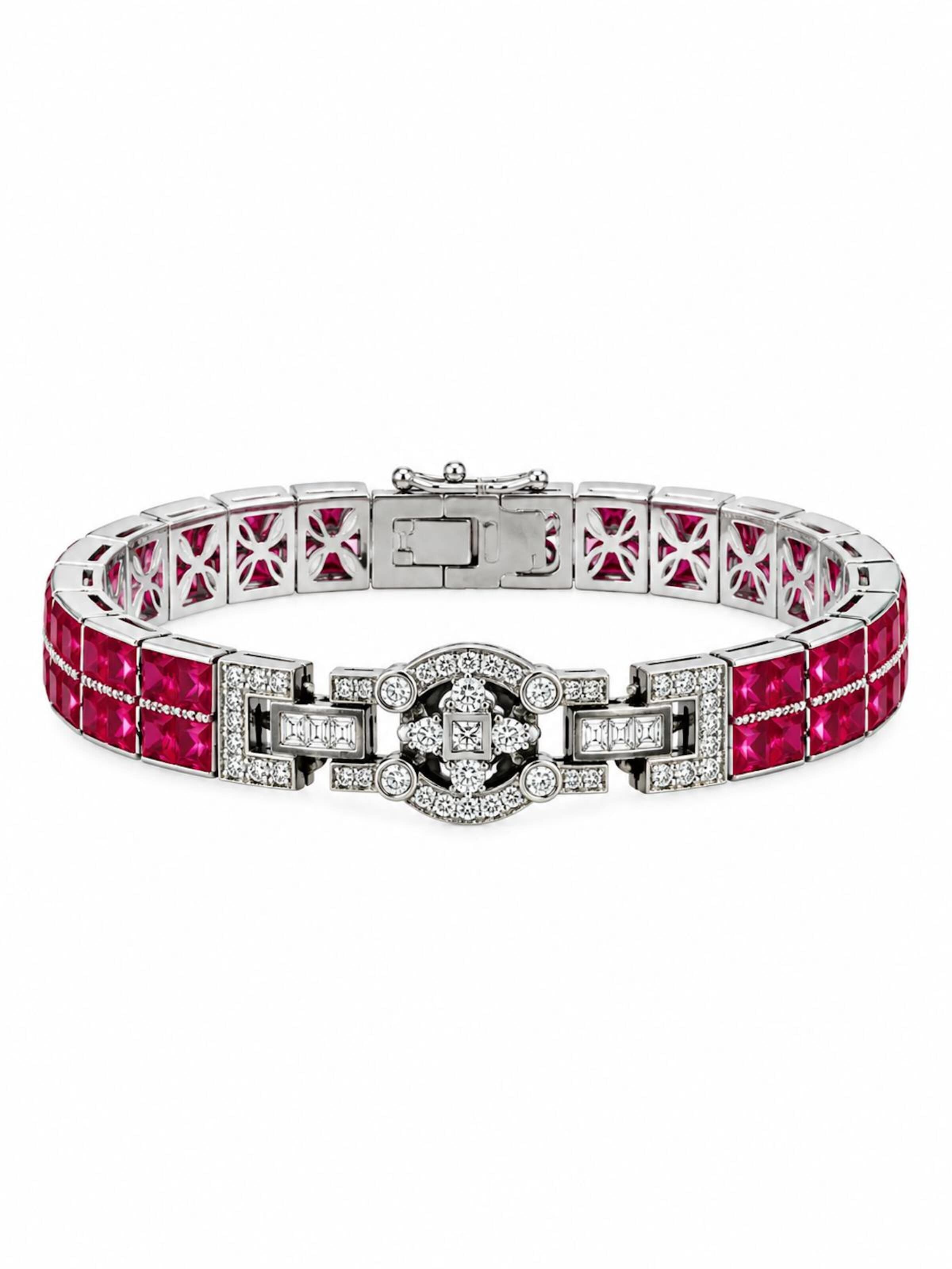 LanLiviaNarukvica 'Elegant Ruby Line Adjustable Bracelet' - crvena boja: prednji dio