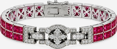 LanLivia Narukvica 'Elegant Ruby Line Adjustable Bracelet' veličine One Size u rubin crvena / srebro / prozirna, Pregled proizvoda