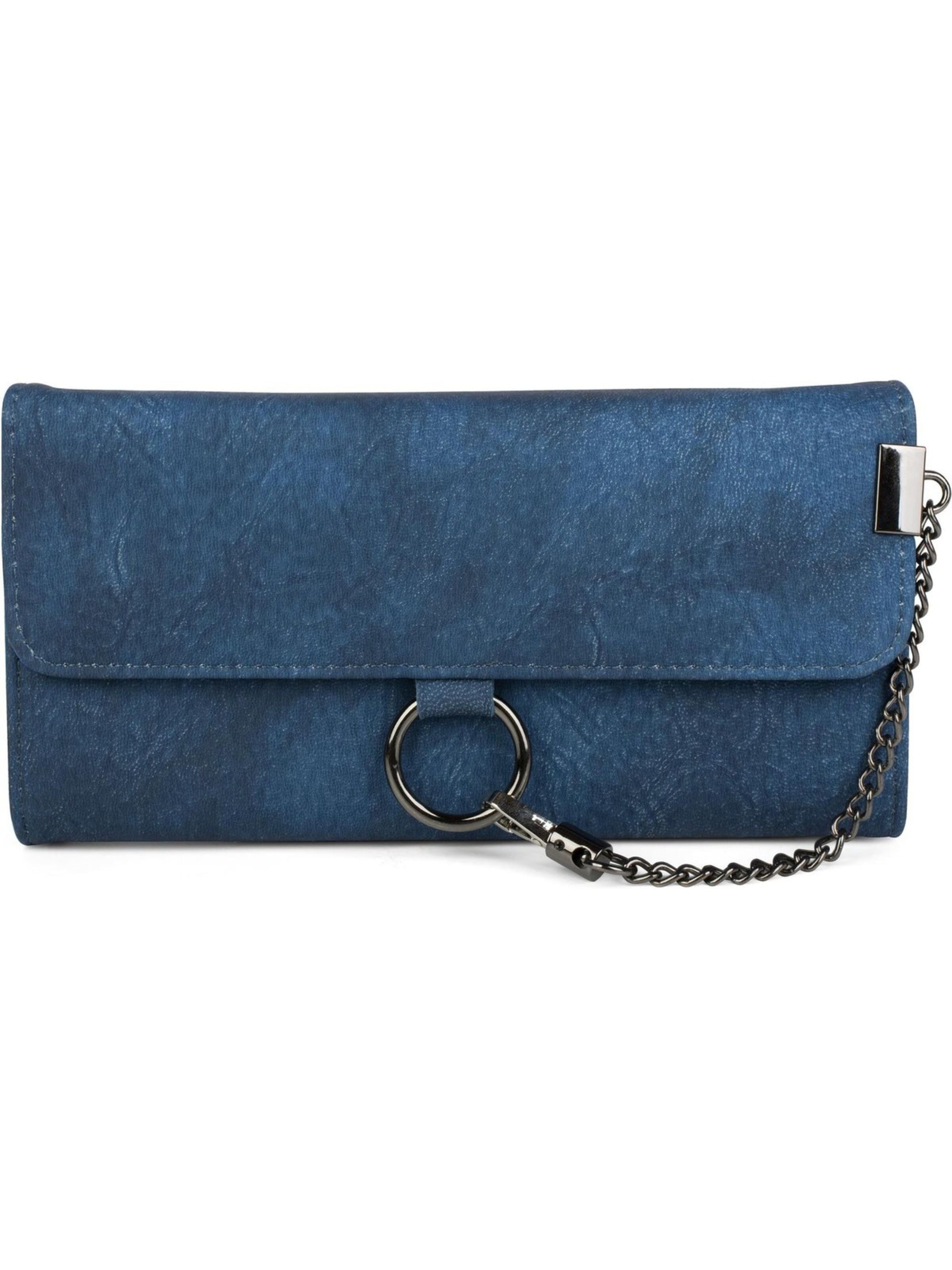 styleBREAKER Portemonnaie 'Geldbörse mit Ring und Kette'‌‌‌‌‌‌ in Blau: Vorderseite