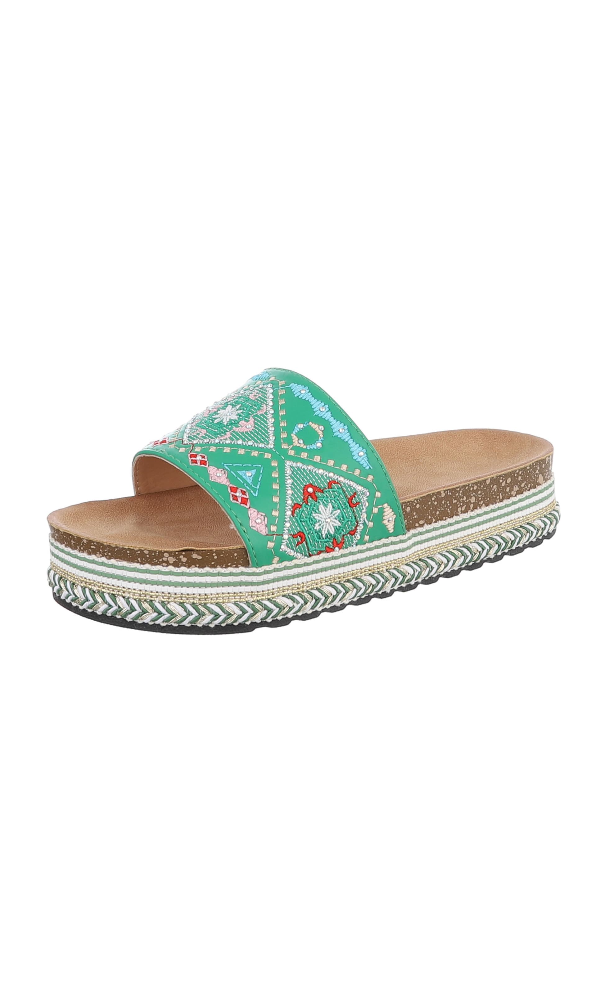 Ital-Design Mules in Green: front