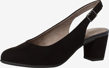 JANA Slingback pumps i svart: framsida