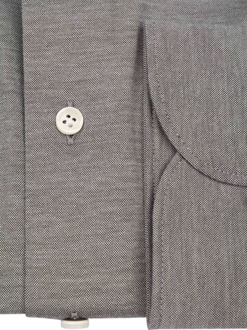 Profuomo Slim fit Button Up Shirt 'Japanese Knitted' in Brown