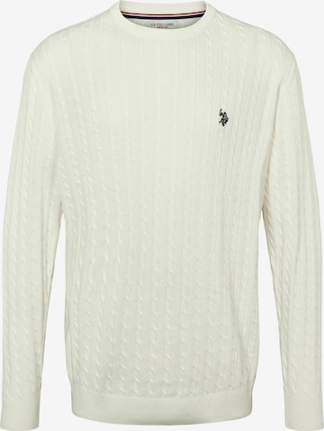 U.S. POLO ASSN. Svetr 'Mads' – bílá: přední strana