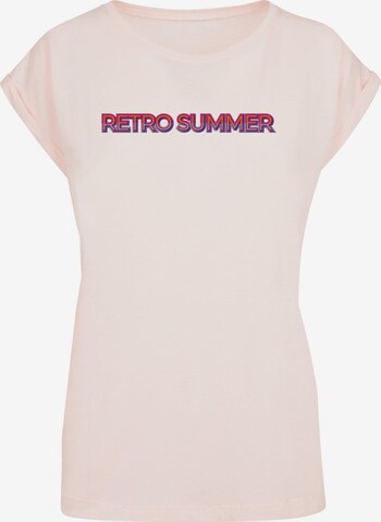 Merchcode Shirt 'Summer - Retro' in Roze: voorkant