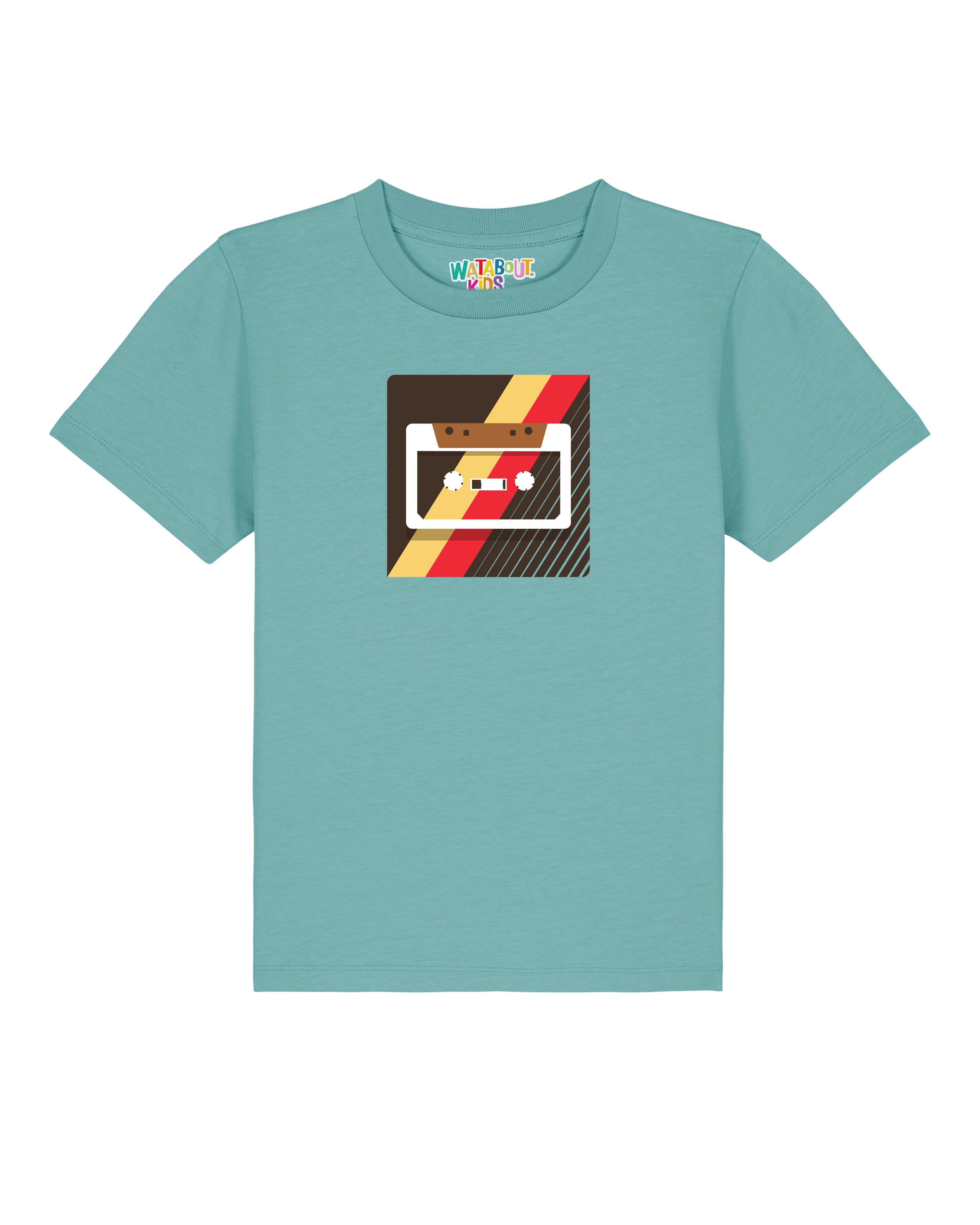 Maglietta 'Kassette' di watabout.kids in verde: frontale