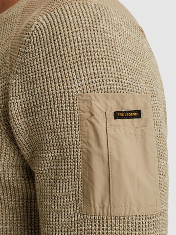 PME Legend - Jersey 'Pullover with flight pocket' en beige