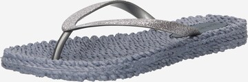 ILSE JACOBSEN T-Bar Sandals 'Cheerful' in Silver: front