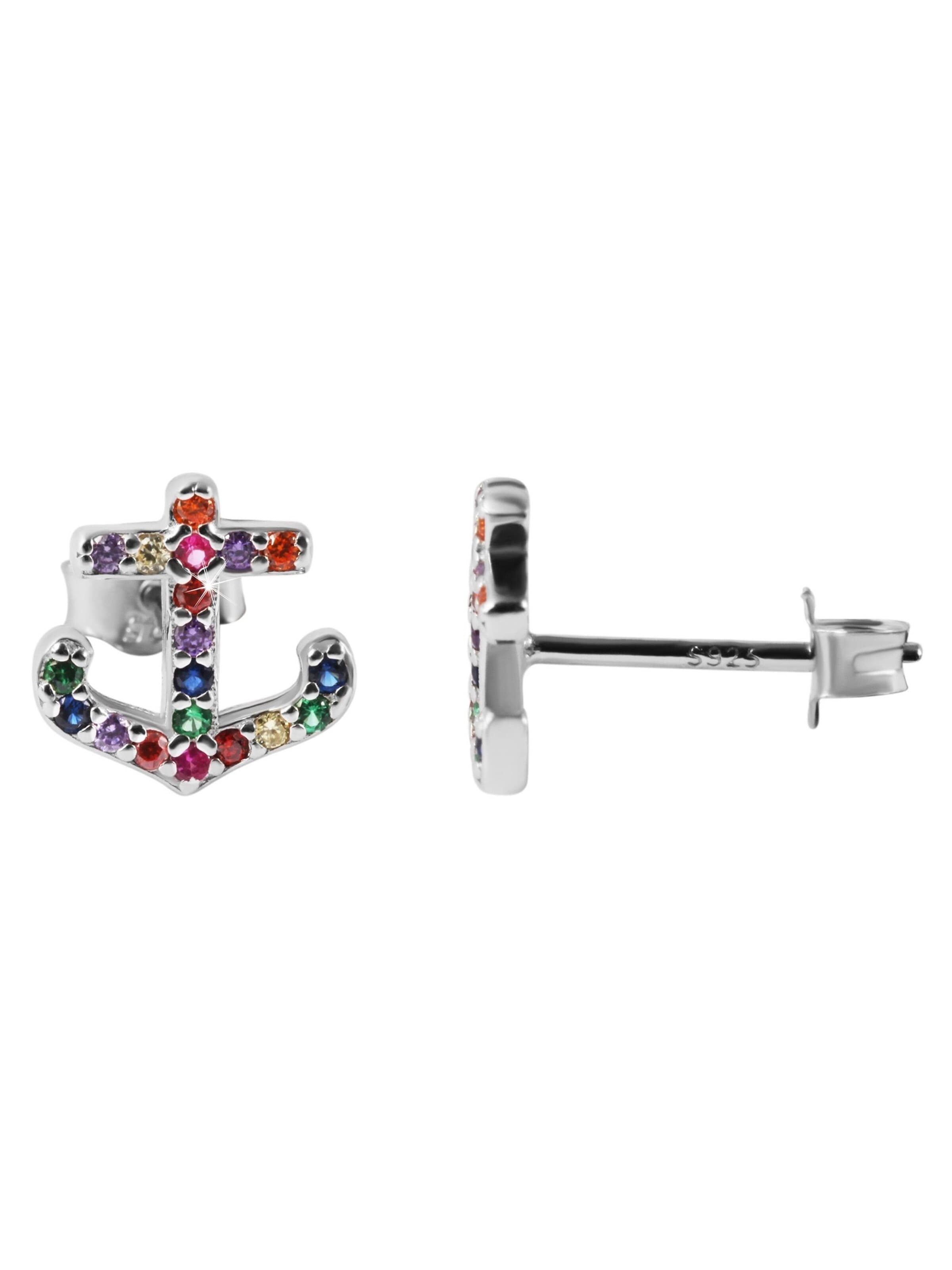 Akzent Earrings '"Anna" aus 925 Sterlingsilber, rhodiniert, langlebig' in Silver: front