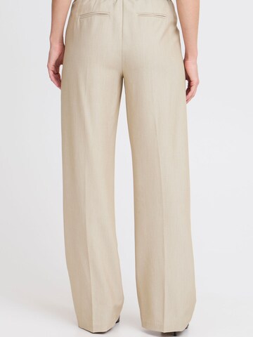 b.young Wide leg Trousers with creases ' BYDanta ' in Brown