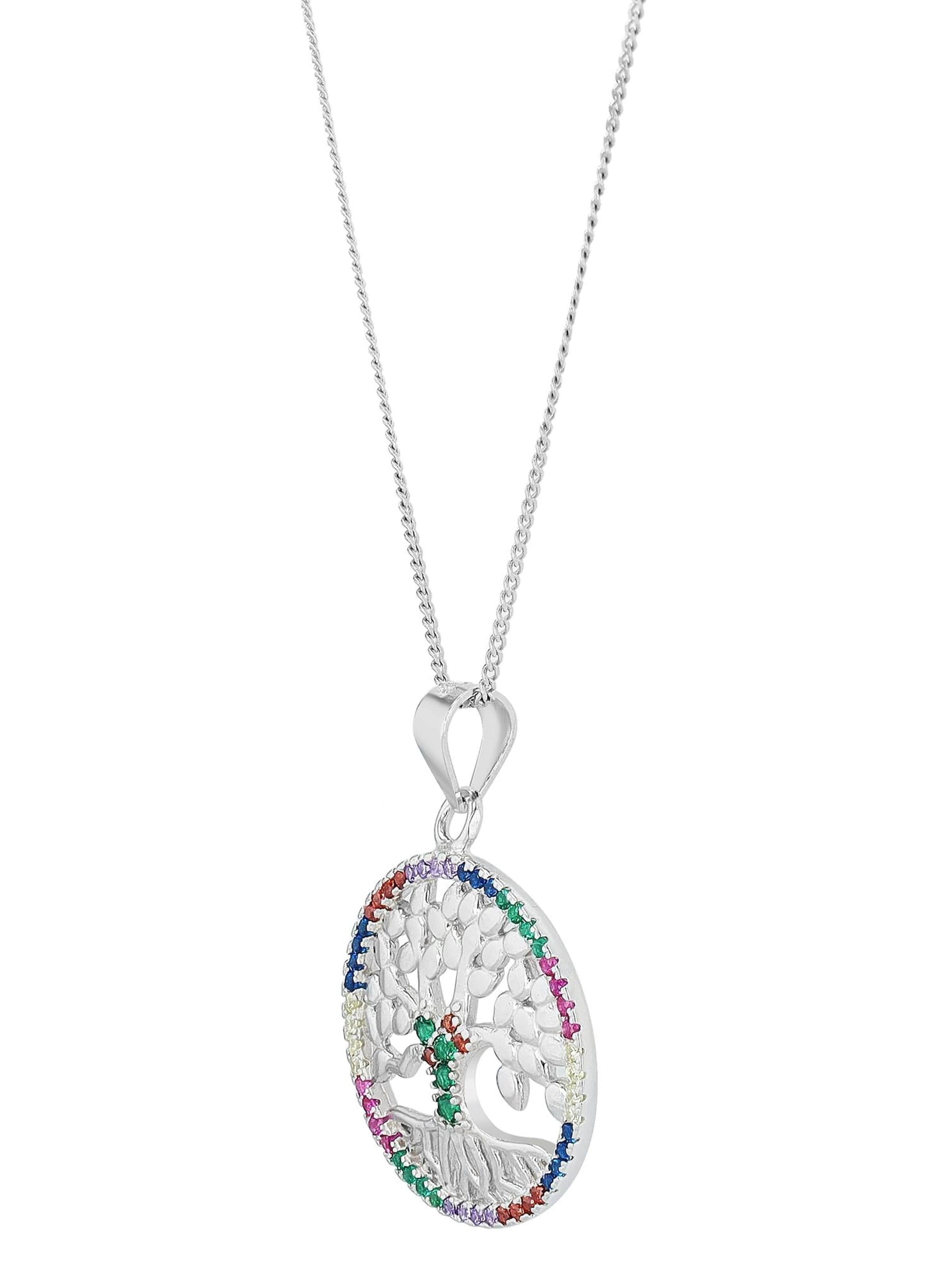 Akzent Pendant '"Yggdrasil" aus 925 Sterlingsilber, rhodiniert, langlebig' in Silver: front