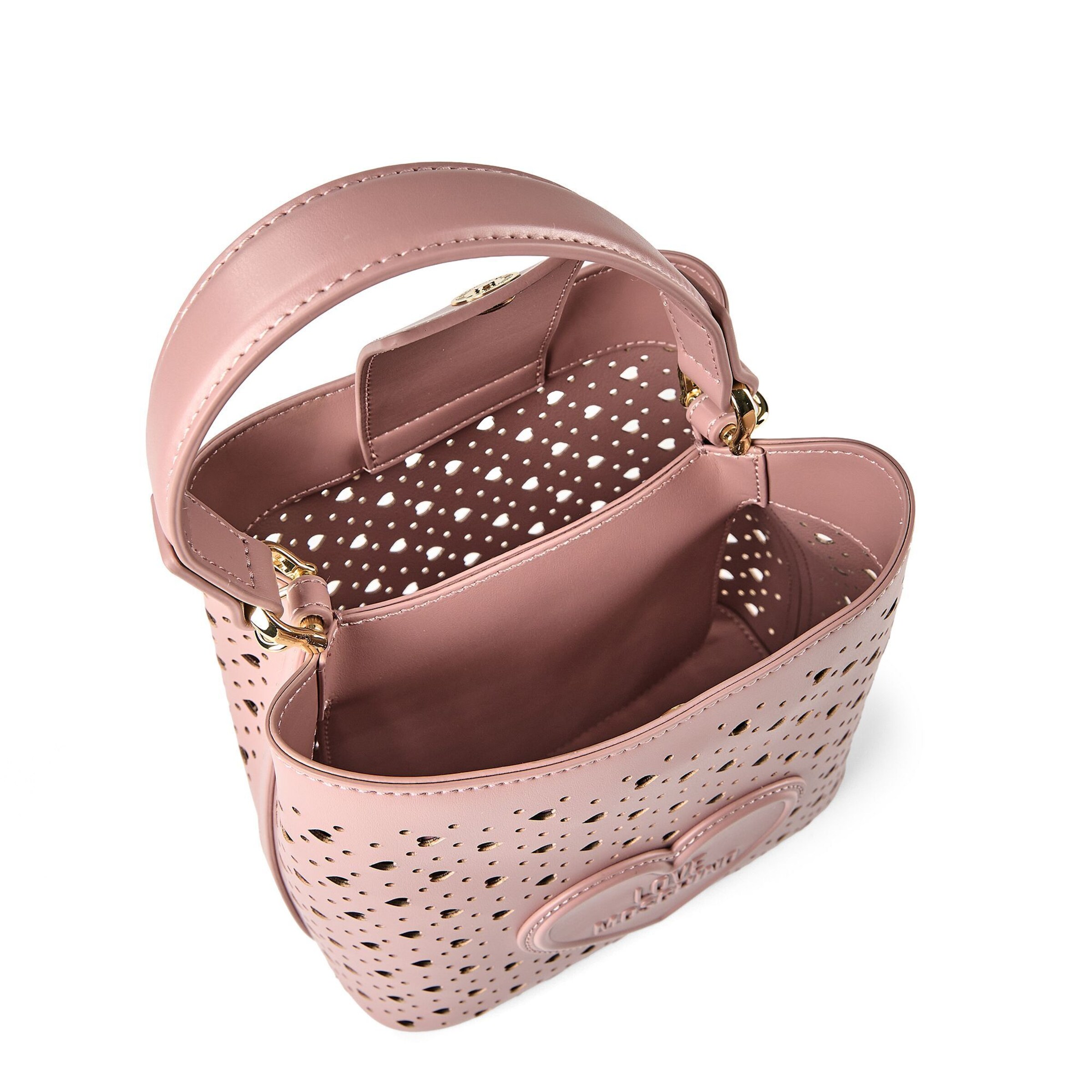 Love Moschino Schultertasche 'Basket Laminated' in Pink