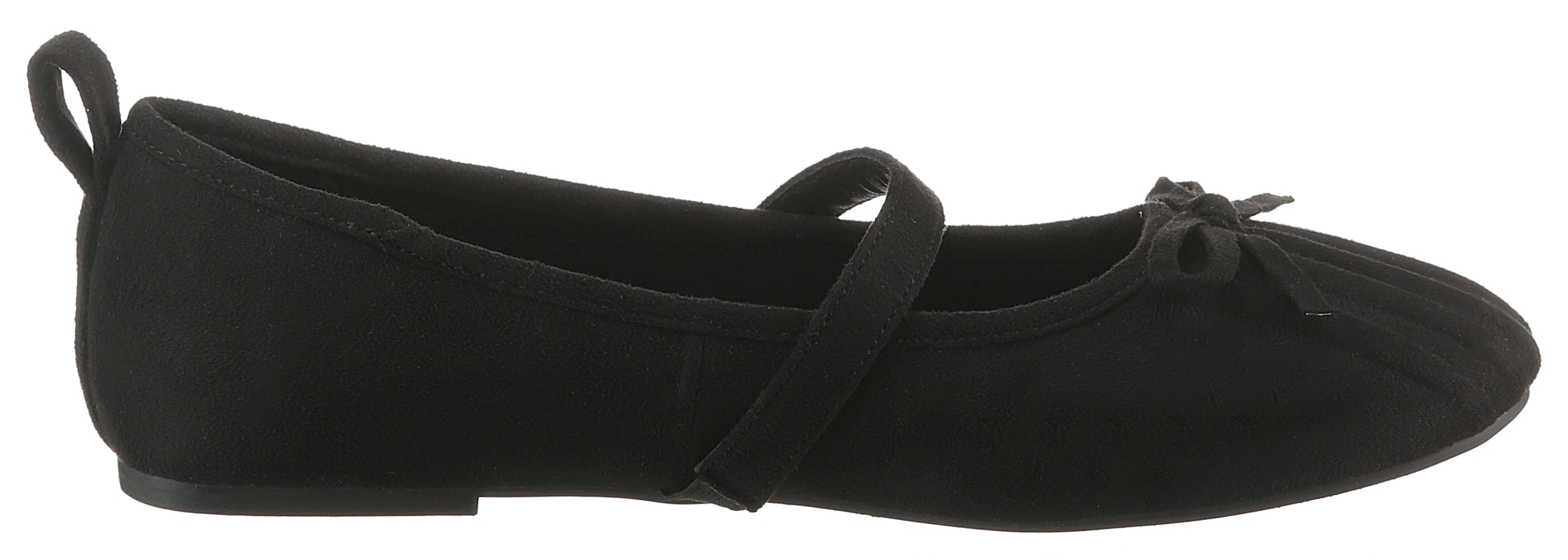 Aniston Ballet Flats with Strap in Black