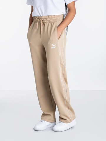 PUMA Loose fit Workout Pants 'T7' in Beige