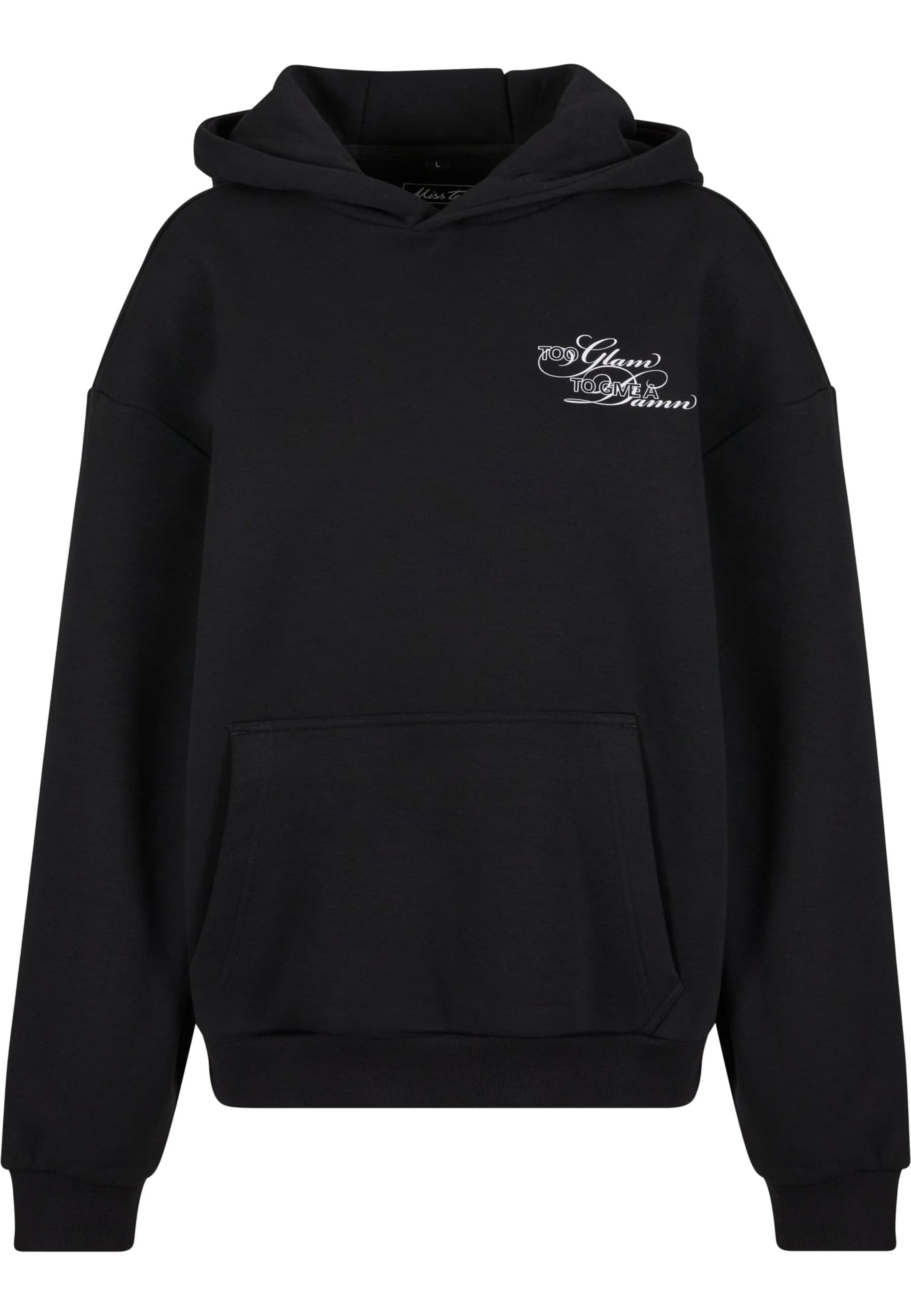Miss Tee Mikina 'Give A Damn' - Čierna: predná strana