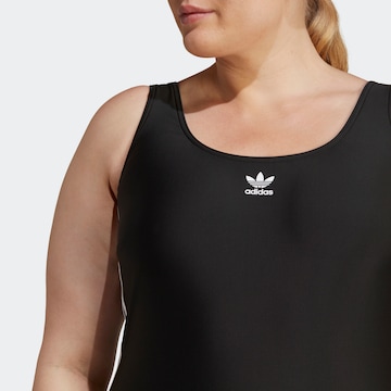 ADIDAS ORIGINALS Bustier Badeanzug 'Adicolor 3-Streifen' in Schwarz